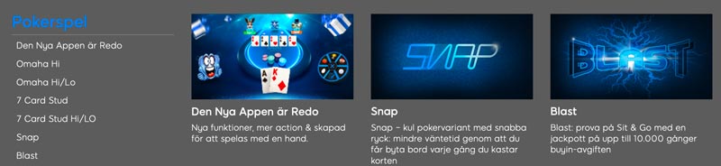 Pokerspel hos 888poker